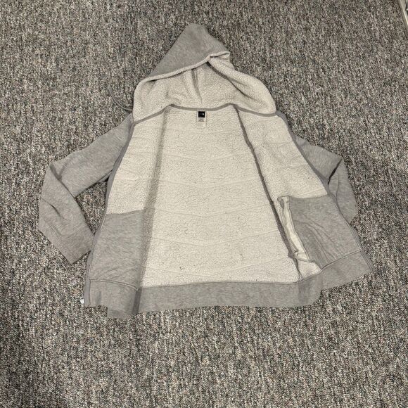 The North Face Hoodie Womens XL Gray Sherpa Lined Full Zip Fleece Sweatshirt - Picture 5 of 8
